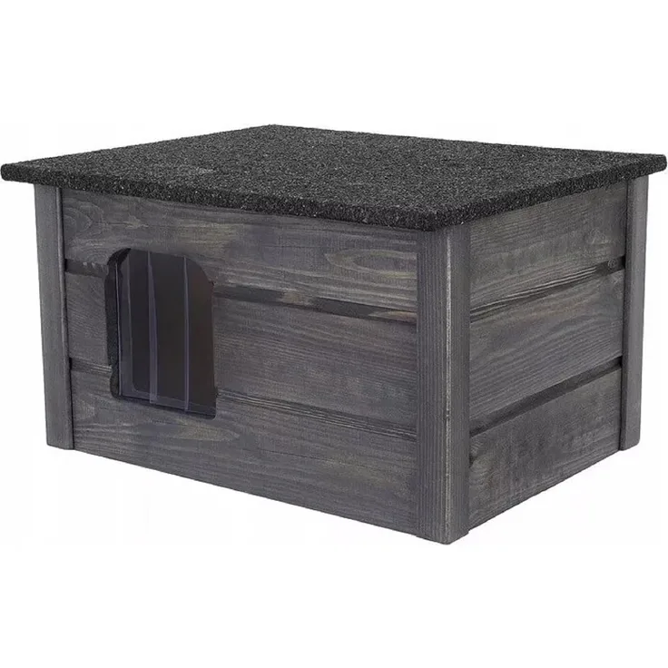 QLS Tierhaus Outdoor, Katzenhaus Katzenhütte Katzenhöhle für draußen winterfest isoliert