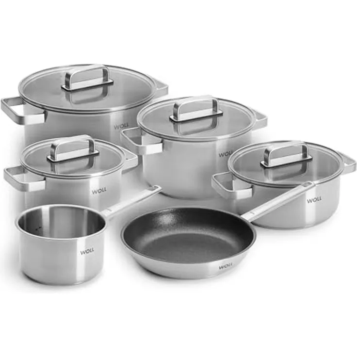 WOLL Topf-Set Steel, Edelstahl (Set, 10-tlg), hochwertiger, korrosionsbeständiger Edelstahl