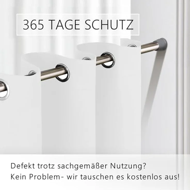 tinycurtains Türvorhang für alle gängigen Türgrößen, Thermovorhang (ohne Stange) Türgardine, Ösen (1 St), abdunkelnd, 100% Polyester, blickdicht weiß Purity 200x150cm Vorhang für Tür, Schrank & Fenster – Bild 7