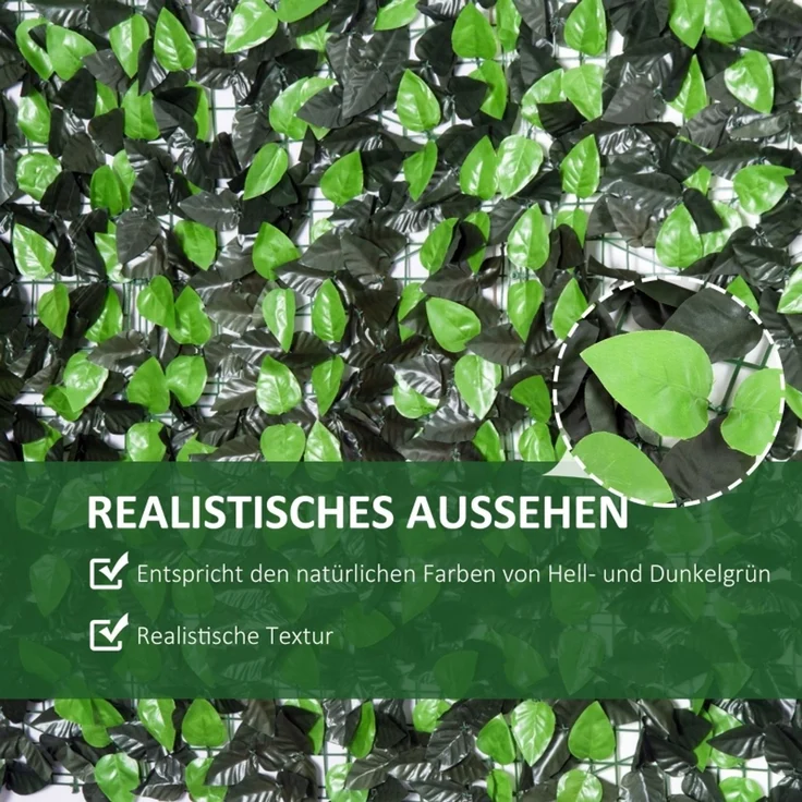 Kunsthecke Kunspflanze Kletterpflanze, Outdoordekoration, realistisches Aussehen, 300 cm× 100 cm, Dunkelgrün--Grün--300x1x100cm--YOUDENOVA – Bild 5