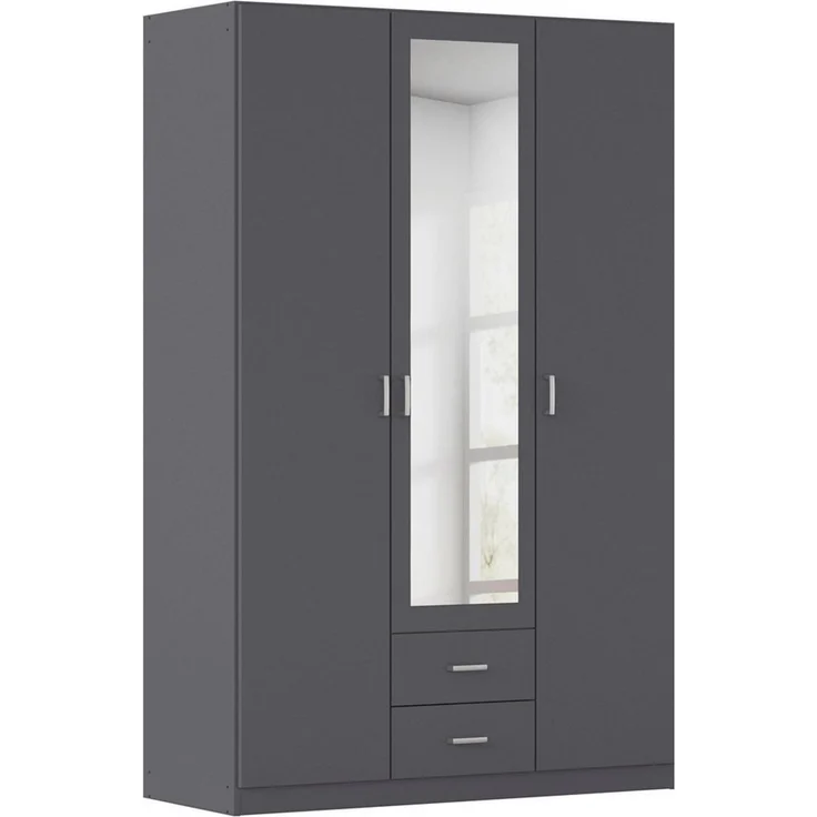 rauch Kleiderschrank Schrank Garderobe Mehrzweckschrank Schlafzimmer Ankleide Möbel GAMMA (in 3 Ausstattungen BASIC/CLASSIC/PREMIUM (inkl. SOFT-CLOSE-Funktion) Graumetallic, 136 cm breit, 2 Schubladen MADE IN GERMANY – Bild 1