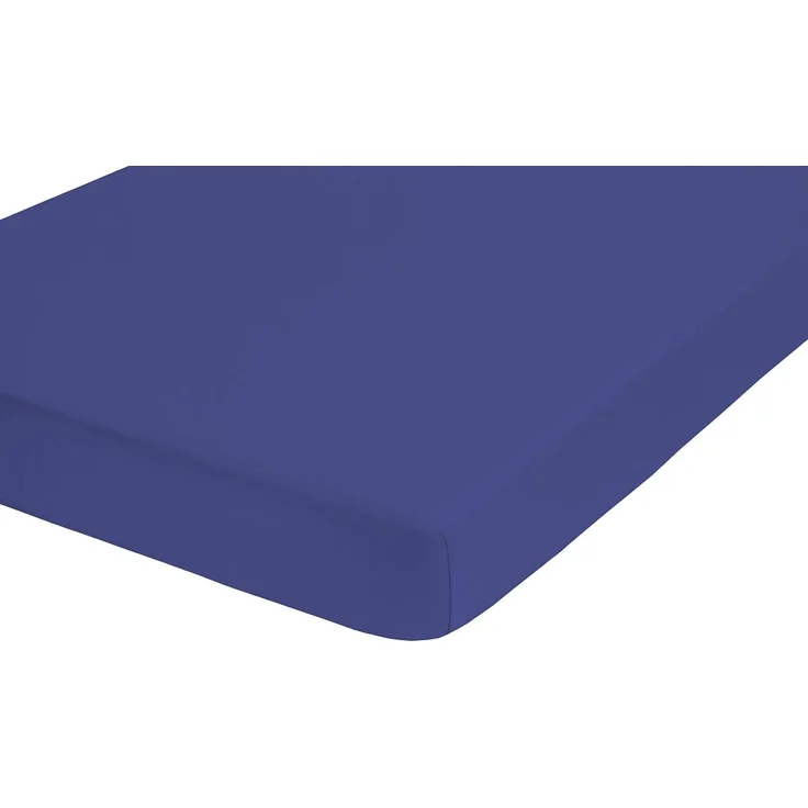 Biberna Jersey-Spannbetttuch, 100 % Baumwolle, Saphir, 1x 90x190 cm - 100x200 cm – Bild 4