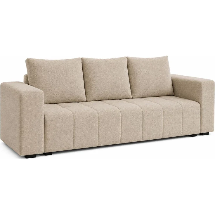 KRISAN MÖBEL Sofa MADERA in Beige Stoff MALMO, modernes Schlafsofa mit Schlaffunktion, 232 × 83 x 92 cm – Bild 1