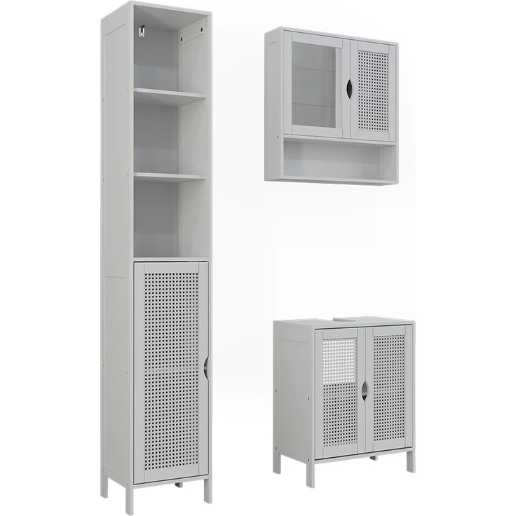 Badmöbel-Set Liora Weiß 3-teilig Vicco – Bild 1
