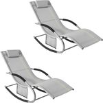 SoBuy Gartenliege OGS28x2, 2 st, Sonnenliege 2 Personen Liegestuhl Gartenliege wetterfest,Outdoor