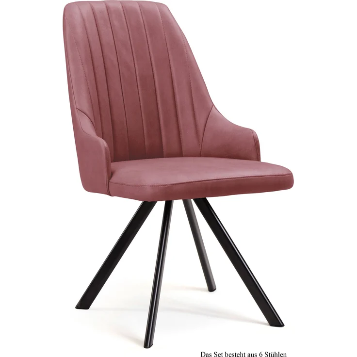 Esszimmerstuhl (6er-Set) Deina 52x91x60 Schwarz/Rosewood