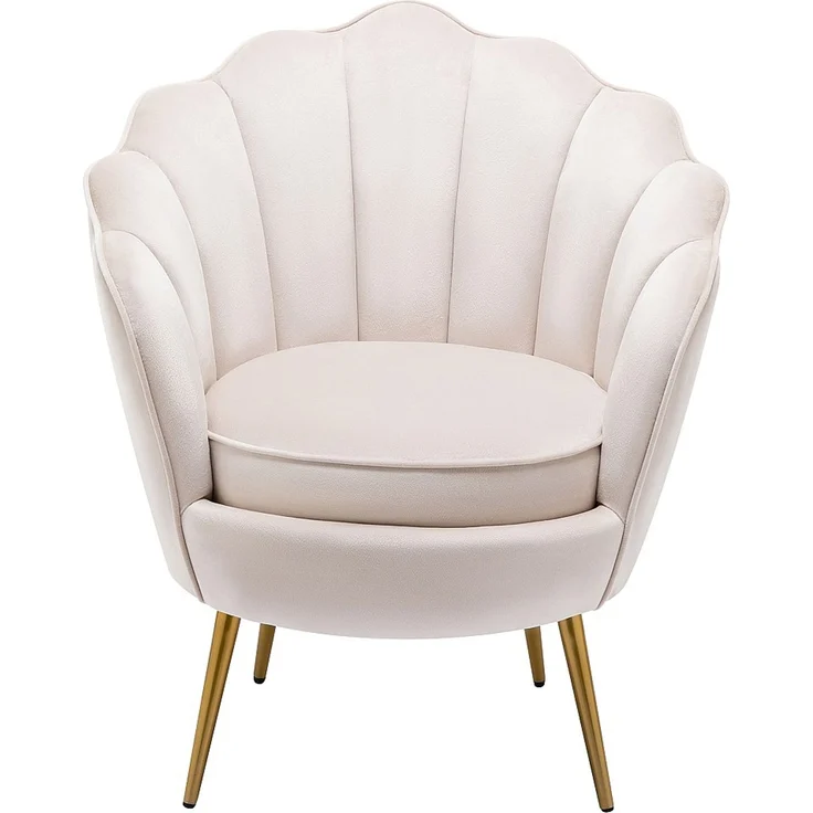 Vente-unique - LALEA - Sessel mit gerader Rückenlehne - Metall - Beige - 76 x 73 x 88 cm – Bild 3