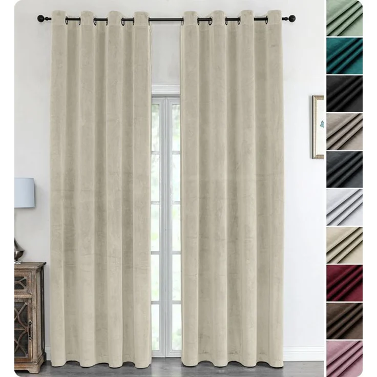Beautex Verdunkelungsvorhang Samt Vorhang Ösen Gardine Velvet blickdicht abdunkelnd (1 St), Ösen, abdunkelnd – Bild 4