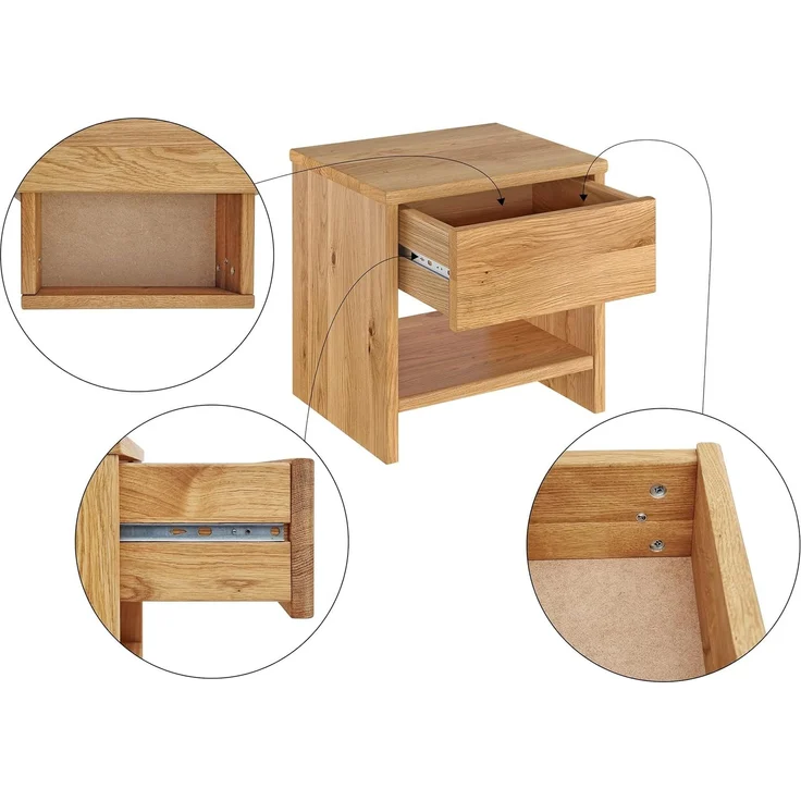 Nachtkommode Nachttisch Nachtschrank Eiche geölt 90.20-K46 – Bild 6