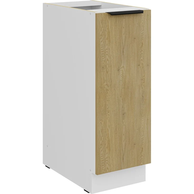 Küchen Unterschrank Schrankauszug 30 cm CREMONA Eiche hell + Weiß matt Küche Küchenzeile Küchenblock Einbauküche – Bild 5