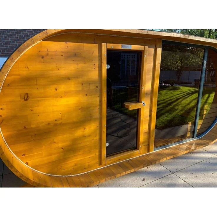 GardenAndPools Garten Sauna Panorama, Platz für ca. 6–10 Personen (sitzend) oder 3–5 Personen (liegend), 500 × 245 × 215 cm – Bild 4