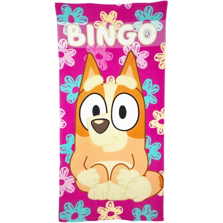 Bluey Strandtuch Kinderserie Bluey Bingo Kinder Handtuch Badetuch 70 x 140 cm