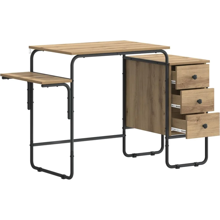 vidaXL Schreibtisch mit Stauraum Artisan-Eiche 120 x 50 x 75 cm 8008001 – Bild 3