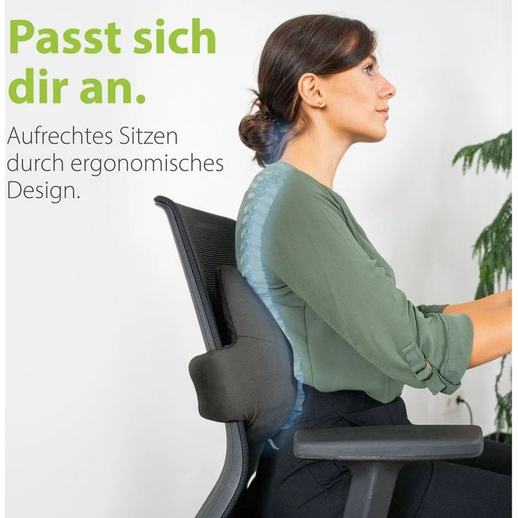 feela Rückenkissen Ergonomisches Rückenkissen – stützt Rücken & verbessert Haltung, Für Büro, Homeoffice & Zuhause – entspanntes Sitzen mit Komfort – Bild 3