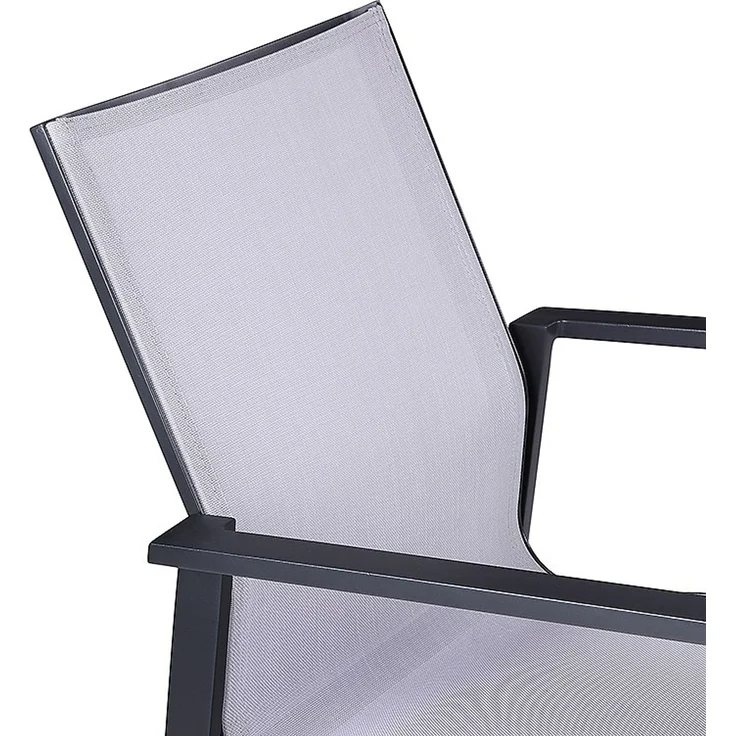 Vente-unique - Gartensessel 2er-Set stapelbar - Aluminium & Textilene - Hellgrau & Schwarz - VALERA – Bild 6