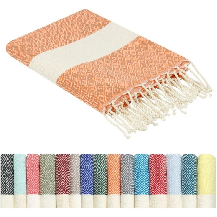 furora HOLIDAY Strandtuch groß 100x200 cm Strand Tuch, aus Baumwolle, Hamamtuch Badetuch, leicht, lang, dünn & kompakt – Bild 5