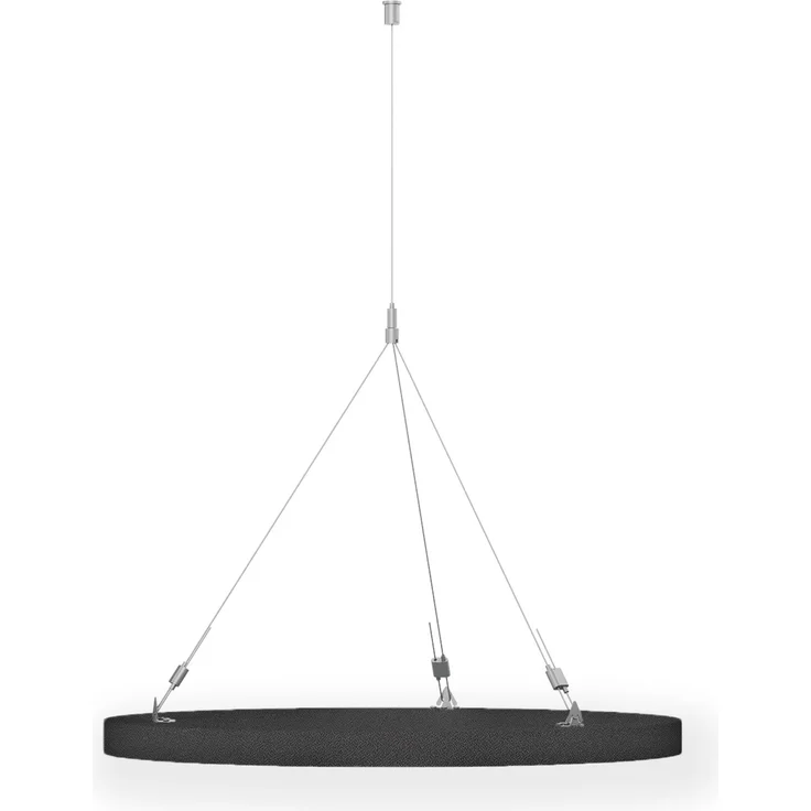 Rheinland Möbel FocusWall DAR04 – Runder Akustik-Deckenabsorber Ø 40 cm in Stofffarbe Blizzard inkl. Chrom-Stahlseilen - Made in Germany - Klasse A, Stoffbezug, schwer entflammbar – Bild 3