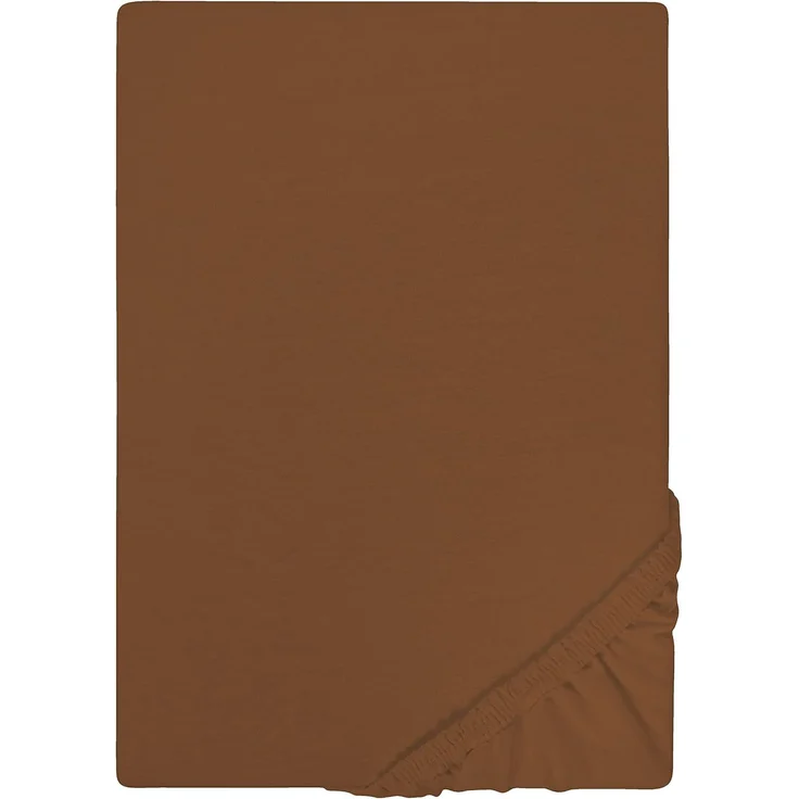 Biberna Jersey-Spannbetttuch, 100 % Baumwolle, Chocolate, 1x 140x200 cm - 160x200 cm – Bild 1