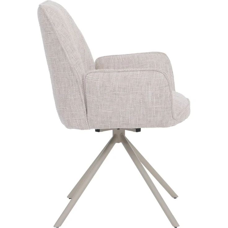 6er-Set Esszimmerstuhl HWC-G67, drehbar Auto-Position Metall Chenille (410g/m²) ~ Gestell creme, creme – Bild 8