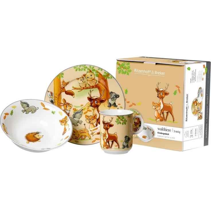 Ritzenhoff & Breker WALDTIERE Kindergeschirr Set 3-teilig – Bild 1