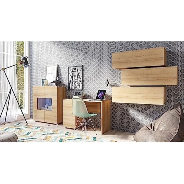 Lomadox Highboard CAIRNS-132, in Eiche Nb, Modern, grifflos – Bild 4