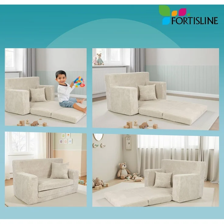 FORTISLINE Kindersofa aus Schaumstoff mit abnehmbarem Bezug Kinderzimmer – Bild 9