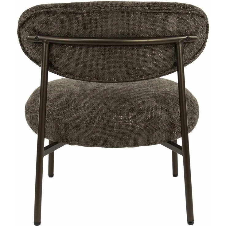 Sessel Velcira Rund aus Webstoff, modern und komfortabel, Braun, weiche Polsterung – Bild 6