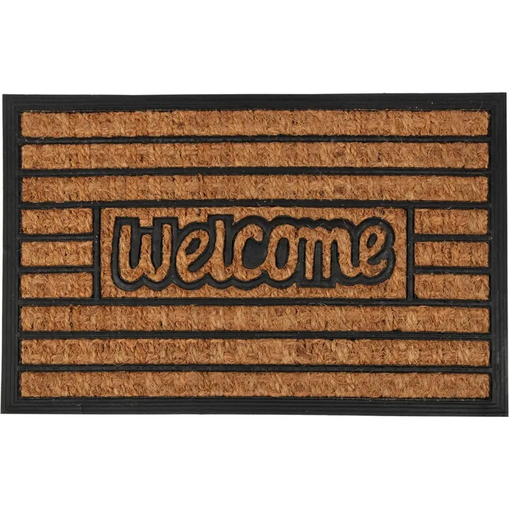 Bestlivings Fußmatte Kokos, "Welcome" Schriftzug ( 40x60 cm ), Design: Stripes