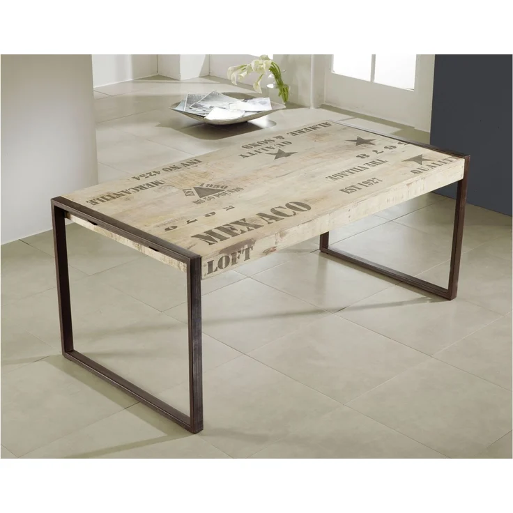 Esstisch Mango 120x70x76 natur bedruckt FACTORY #122 – Bild 4