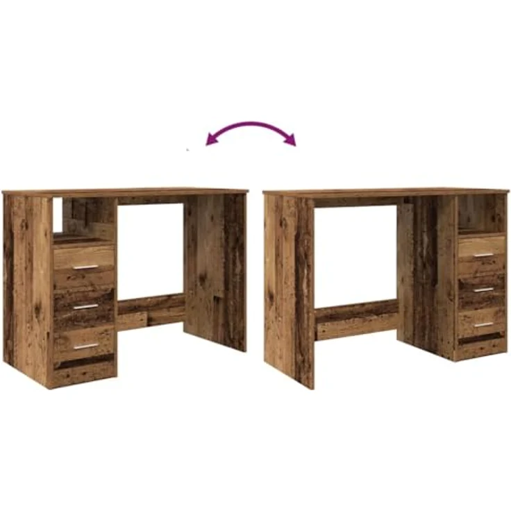 vidaXL Schreibtisch Altholz-Optik 102x50x76 cm Holzwerkstoff 855852 – Bild 5