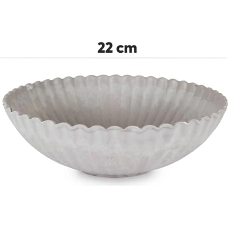 matches21 HOME & HOBBY Blumentopf Dekoschale runde Pflanzschale für draussen grau marmoriert 22 cm (1 St), Blumen-Schale als wetterfeste Friedhof-Schale Grab-Schmuck Grabschale – Bild 3
