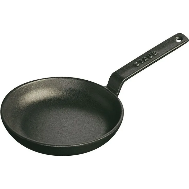Staub Pans Mini Bratpfanne 12 cm, Gusseisen, Schwarz