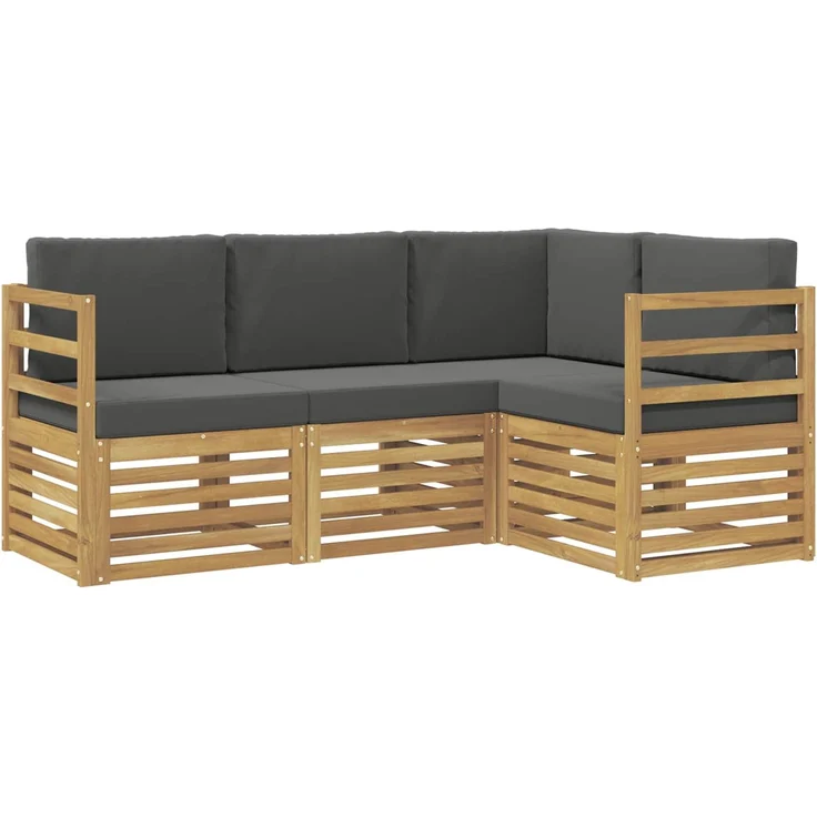 vidaXL Sofagarnituren 4 pcs Weiß und Anthrazit 185,5 x 126,5 x 73 cm 3391737 – Bild 2