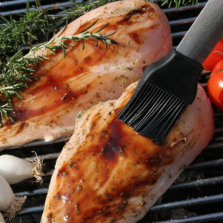 wenco Grillpinsel lang, 42 cm, Edelstahl/Silikon, Grillpinsel hitzebständig lang, Vielseitig verwendbar als Backpinsel, Küchenpinsel, BBQ Pinsel – Bild 6