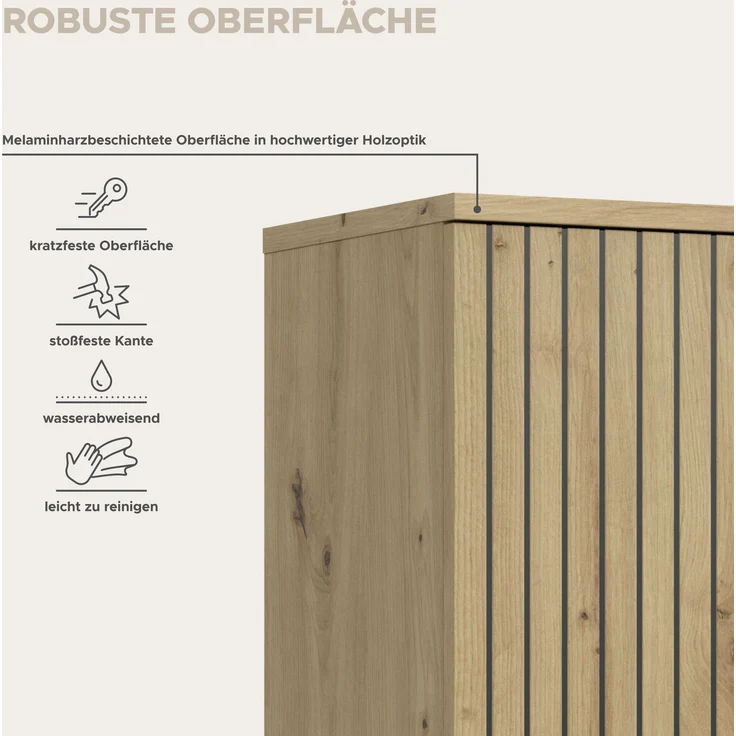 Badschrank B/H/T: 30x192x30 cm in Artisan Oak Nachbildung und -- – Bild 9