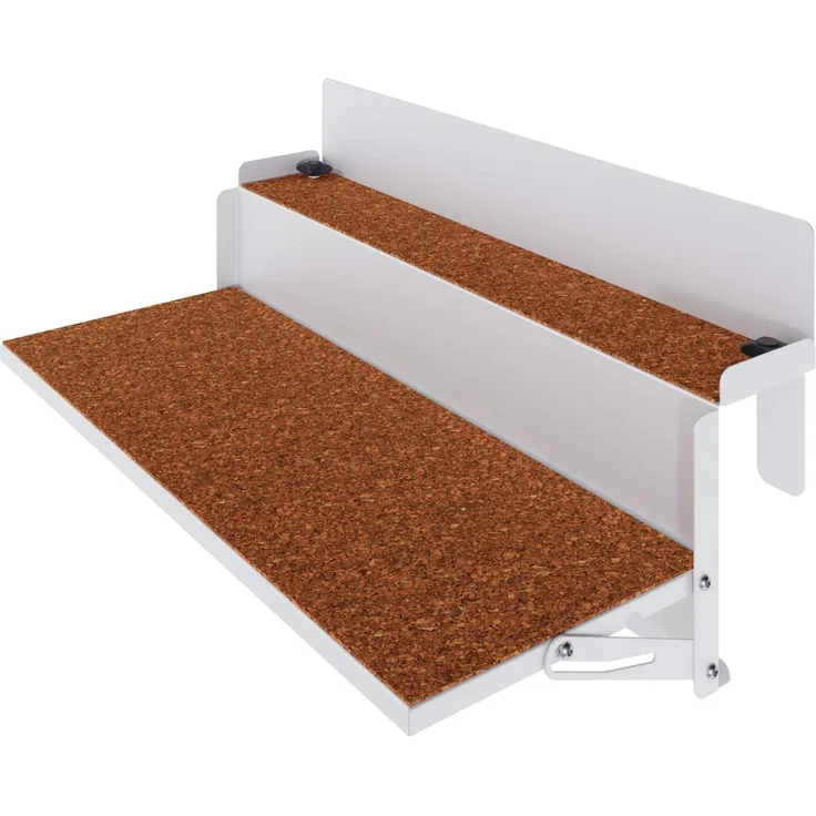 FORFUN Tischregal - Ideal für kleine Balkone - Weiß - Verstellbares Balkonregal Levira