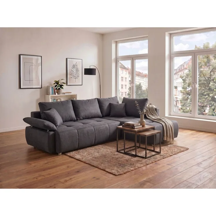 COLLECTION AB Ecksofa Funtastic, Breite 213 cm, mit Schlaffunktion, Bettkasten, Armverstellung und Bonnelfederkern