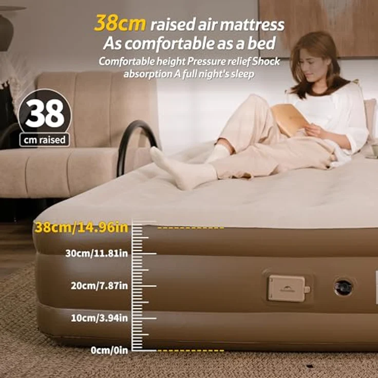 Naturehike Luftmatratze 1 Personen Selbstaufblasend mit Akkupumpe - Aufblasbares Gästebett 190x100x38cm für Camping & Zuhause, Leicht, Bequem und Schnell aufblasbar – Bild 6