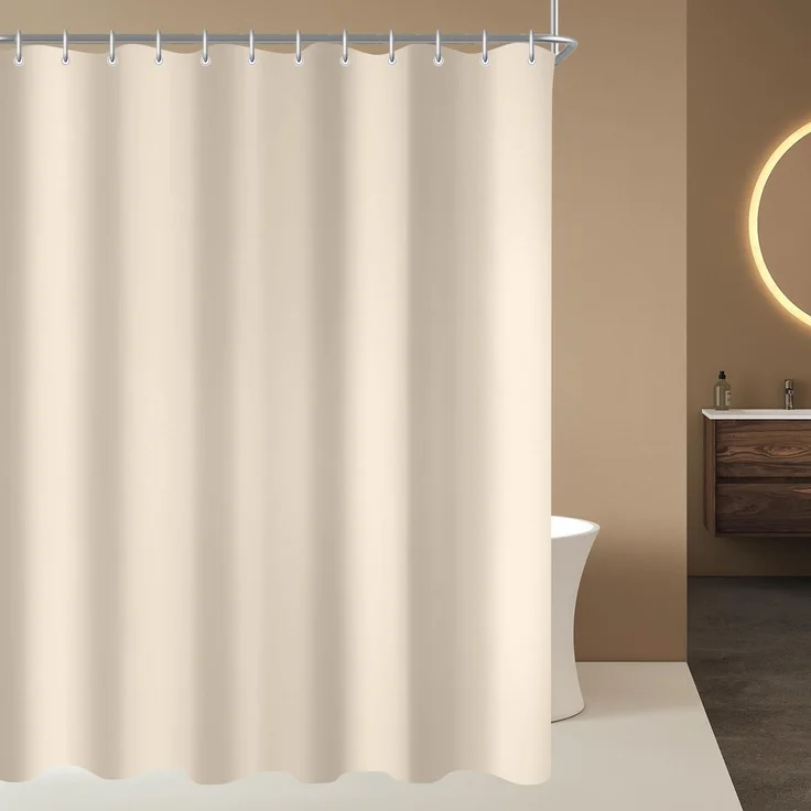 Duschvorhang 90x90 cm Beige Wasserabweisend Antischimmel – Bild 1