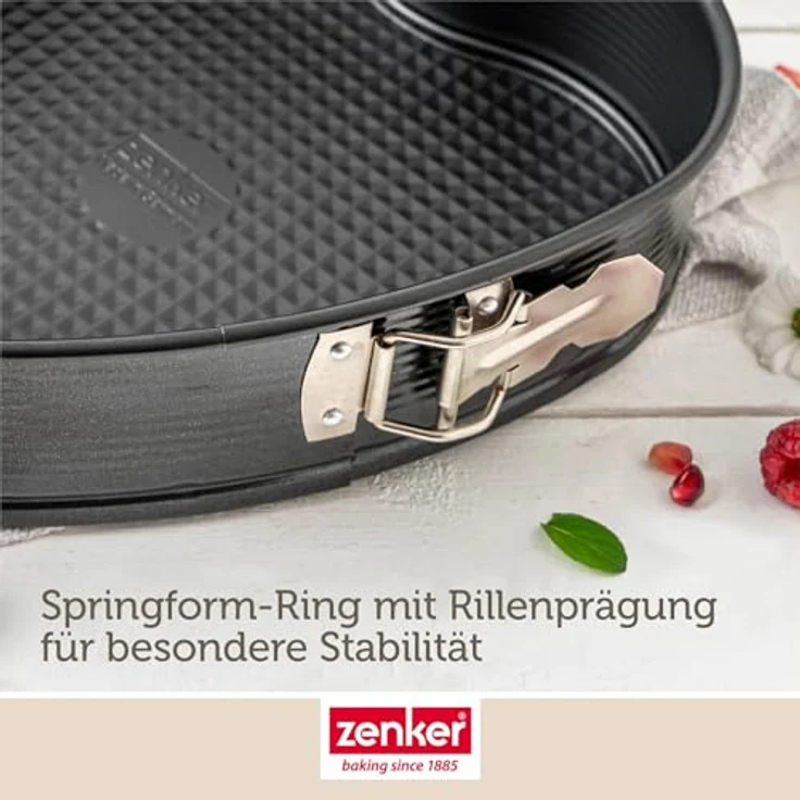 Zenker Herzspringform Perfect Black – 27 x 25 x 7 cm Hochwertige Backform in Herzform für Valentinstag und Muttertag, Antihaftbeschichtet +230 °C Made in Germany, Schwarzes – Bild 7
