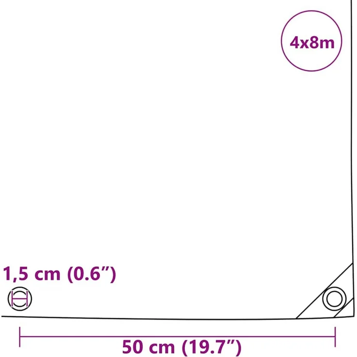 vidaXL Plane 650g / m² Olivgrün 4 x 8 m Canvas mit PVC-Beschichtung 42017762 – Bild 11