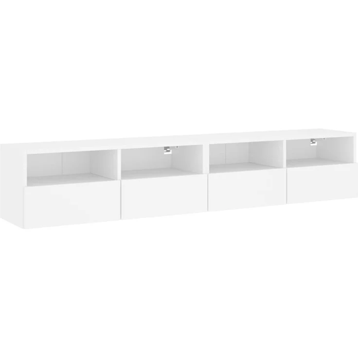 2 pcs TV-Wandschrank, TV Hängeboard Hängeschrank Weiß 80x30x30 cm Holzwerkstoff – Bild 2