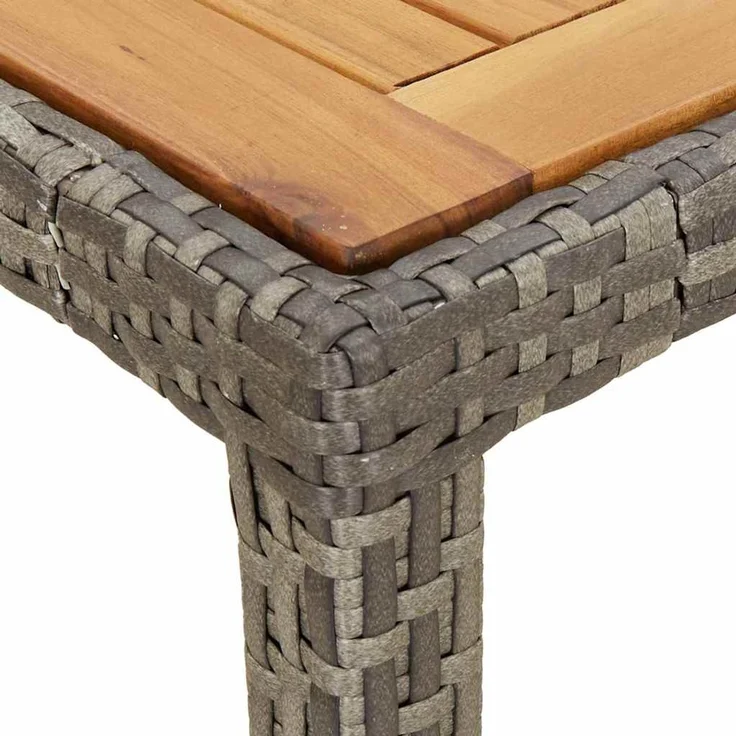 vidaXL Gartentisch Grau 150 x 90 x 75 cm Poly-Rattan 362545 – Bild 6