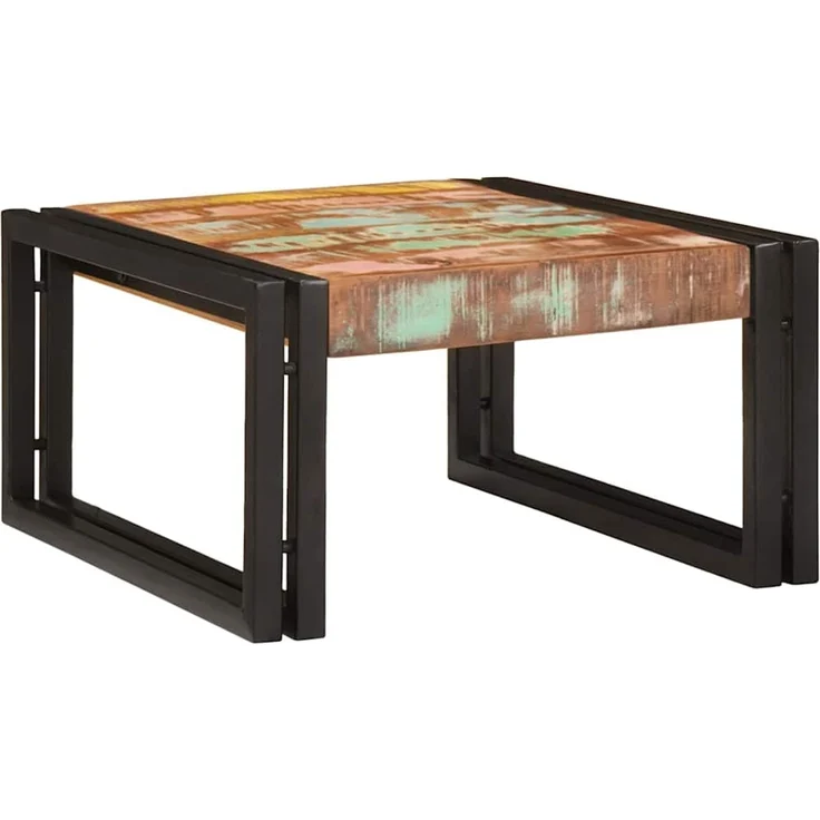 vidaXL Badregal mit Regal Mehrfarbig 60 x 50 x 23 cm Massives Altholz 4102753 – Bild 2