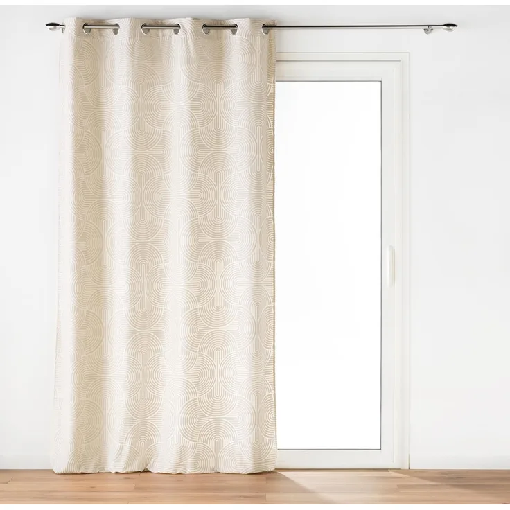 U10 Gardine mit Ösen EVA, Beige, 135x260 cm