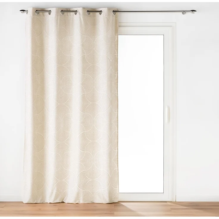 U10 Gardine mit Ösen EVA, Beige, 135x260 cm – Bild 1