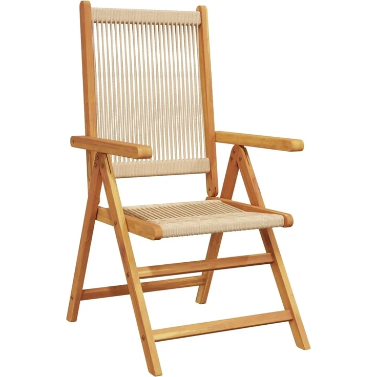 vidaXL Gartenstuhl Verstellbar 8 Stk. Beige Massivholz Akazie 3214537 – Bild 2