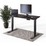 DESQUP DESKSPACE PRO PLUS Elektrisch Höhenverstellbarer Schreibtisch, 140x70 cm, Schwarze Tischplatte, Ergonomisches Stehpult mit Memoryfunktion und USB-Ladebuchse, Schwarzes Elektrisches Gestell, Kollisionsschutz