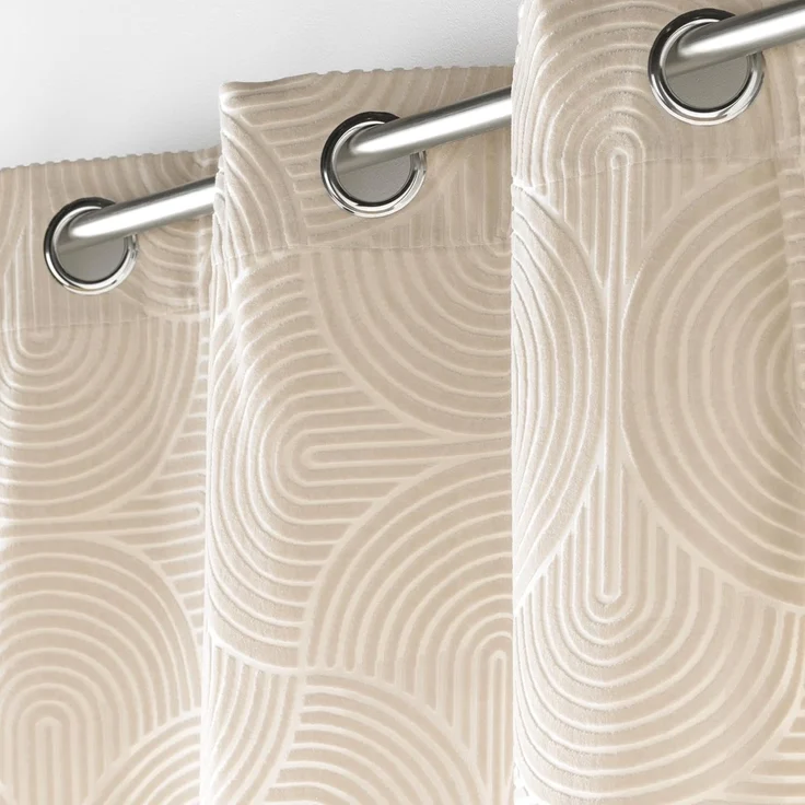 U10 Gardine mit Ösen EVA, Beige, 135x260 cm – Bild 2