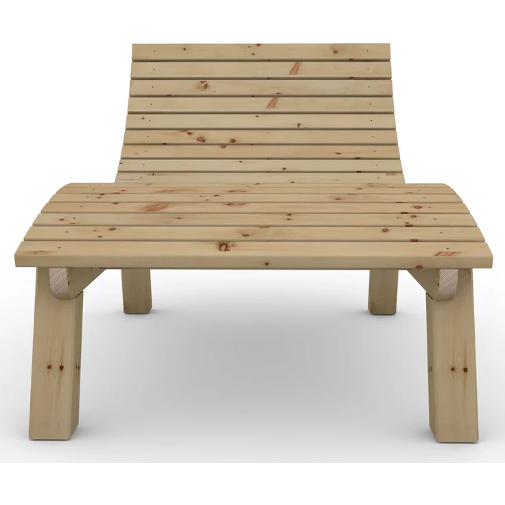 Gartenliege Relaxliege "Liege-Franzi" (Zirbe) Breite 90cm Einstiegshöhe 50cm mit Füßen – Bild 3